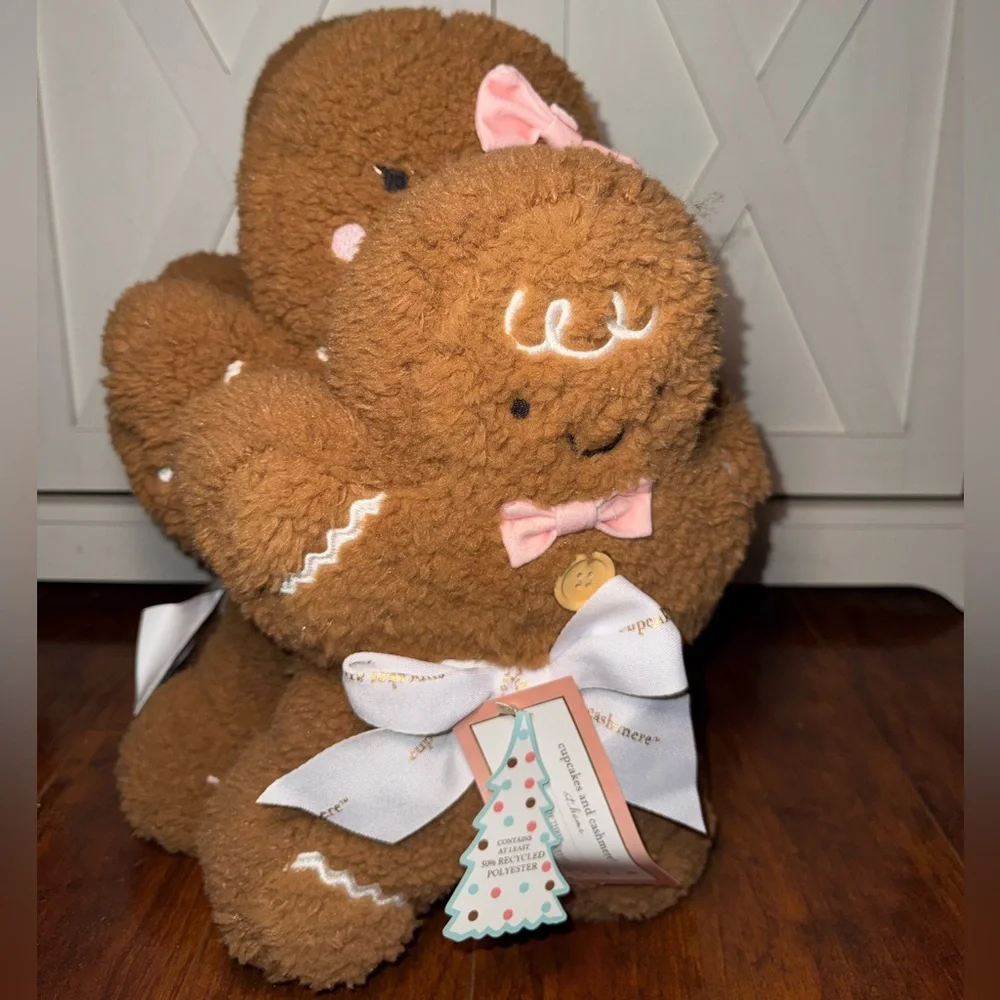 Cupcakes & Cashmere Plush Gingerbread Couple Pillows Set of 3